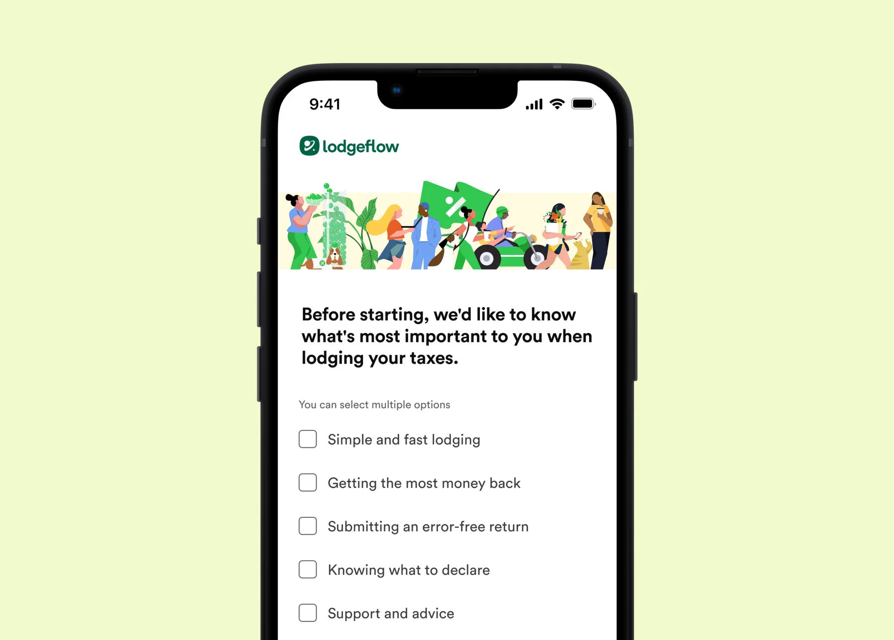 First image for The first step of the flow was user segmentation, followed by the home screen